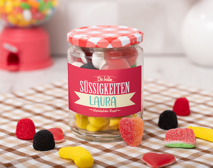 Glas mit Süßigkeiten